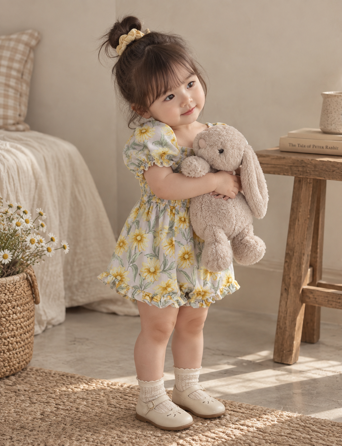 VINCE CAMUTO Floral Smocked Romper