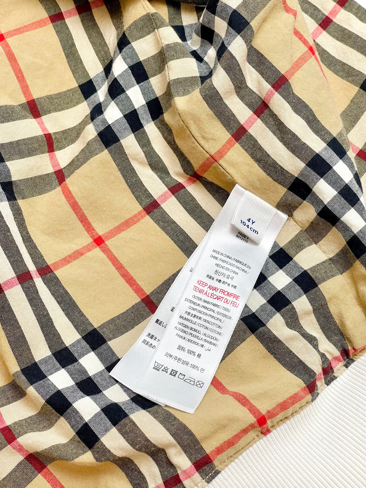 Burberry Kids EKD Embroidered Harrington Jacket