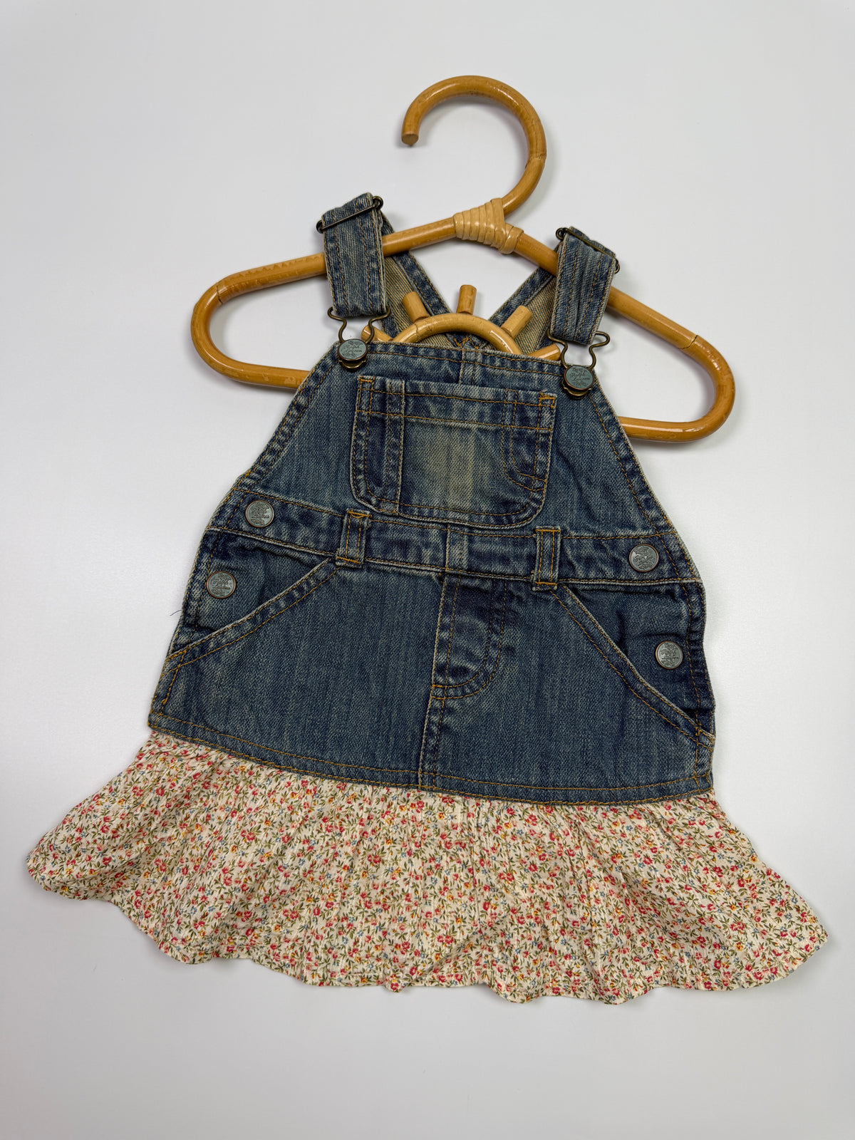 Ralph Lauren Dark Denim Overall Skirt with Crest Detail