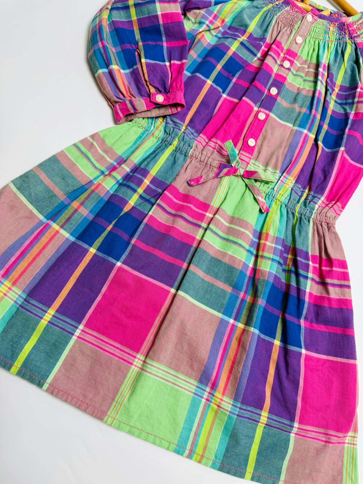 Ralph Lauren Multicolor Plaid Long-Sleeve Dress