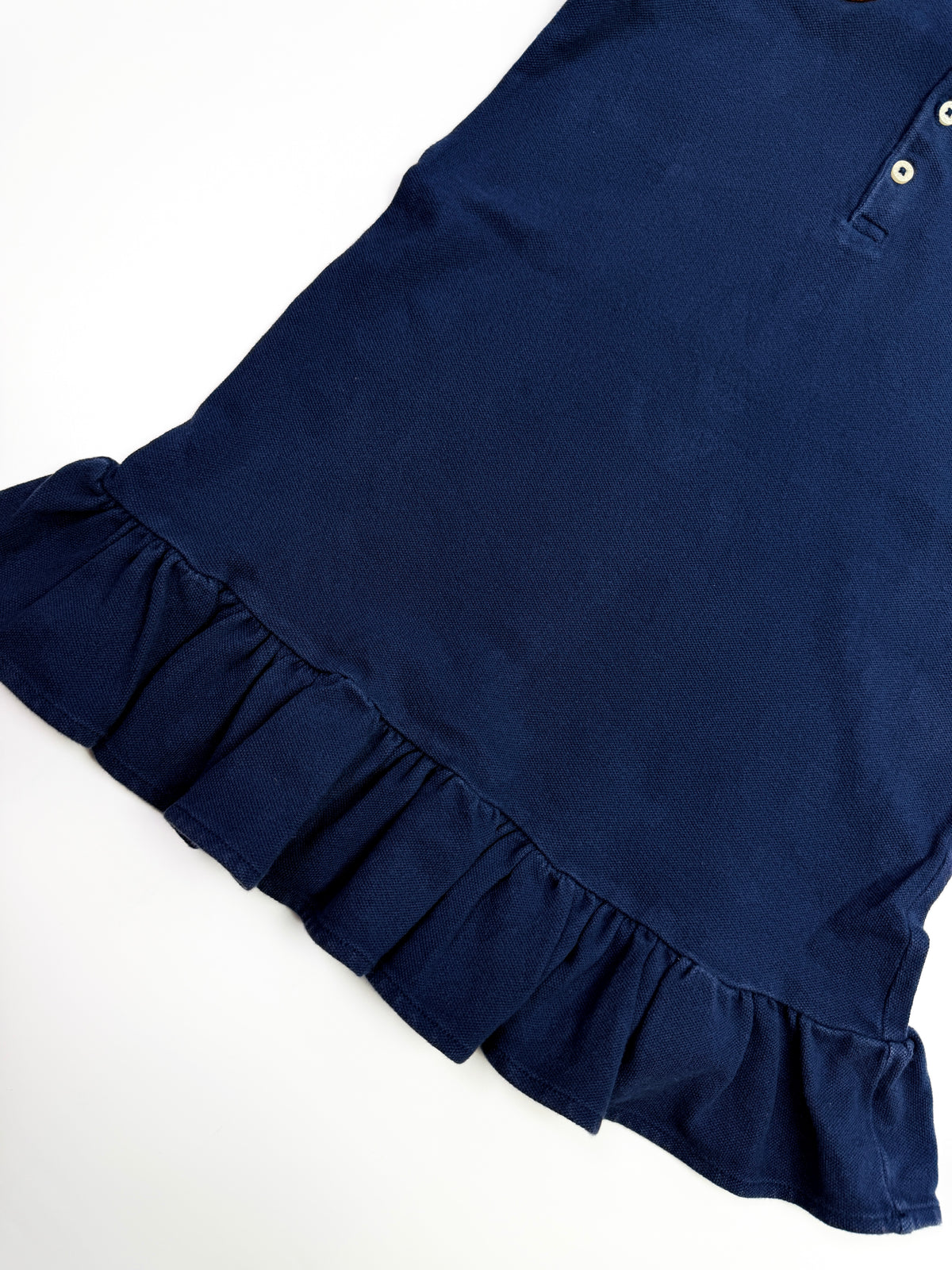 Ralph Lauren Navy Polo Dress with Suede Shoulder Detail