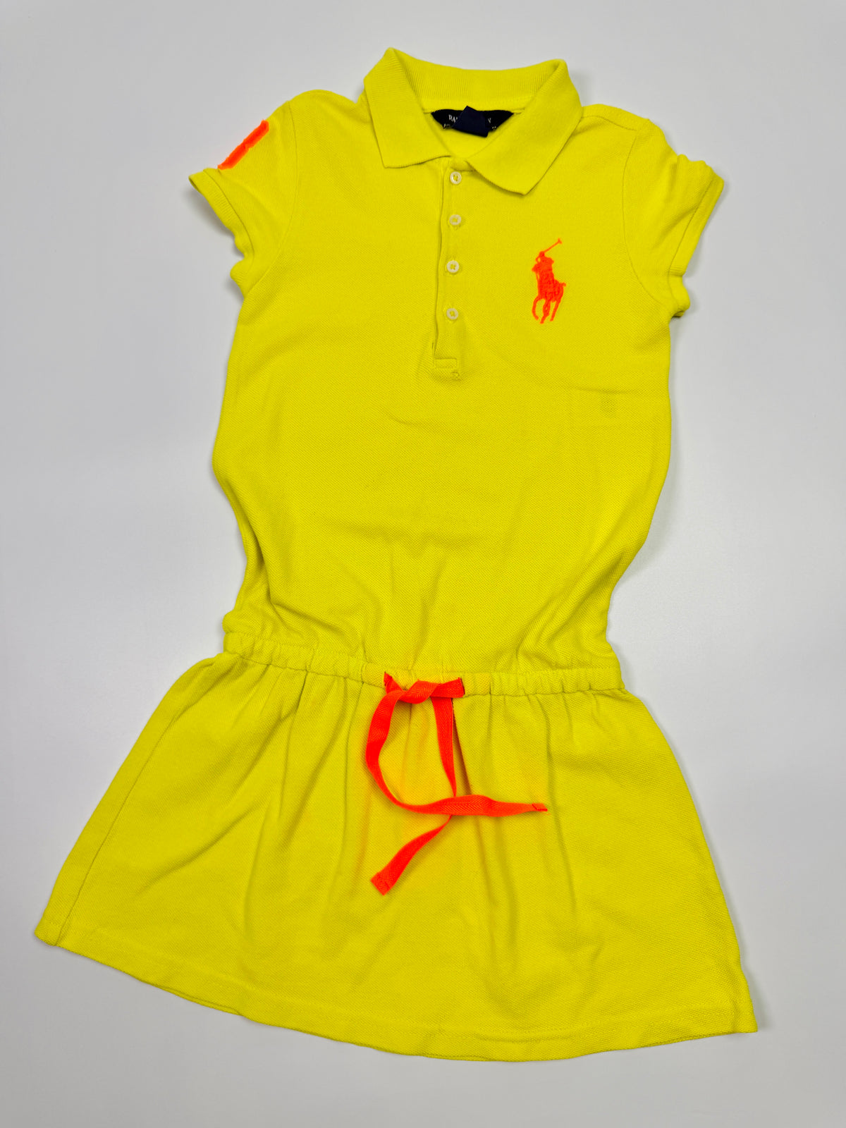 Ralph Lauren Neon Yellow Polo Dress with Orange Pony