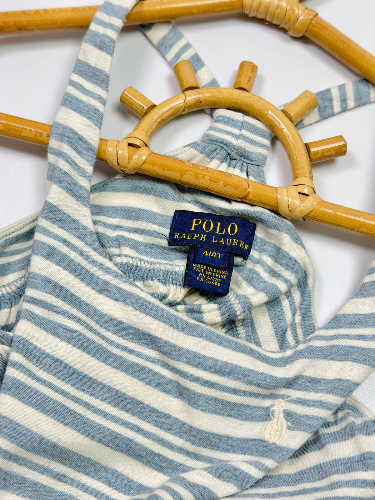 Ralph Lauren Blue & White Striped Tiered Dress