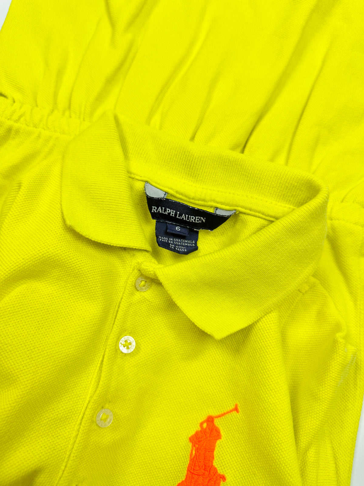 Ralph Lauren Neon Yellow Polo Dress with Orange Pony
