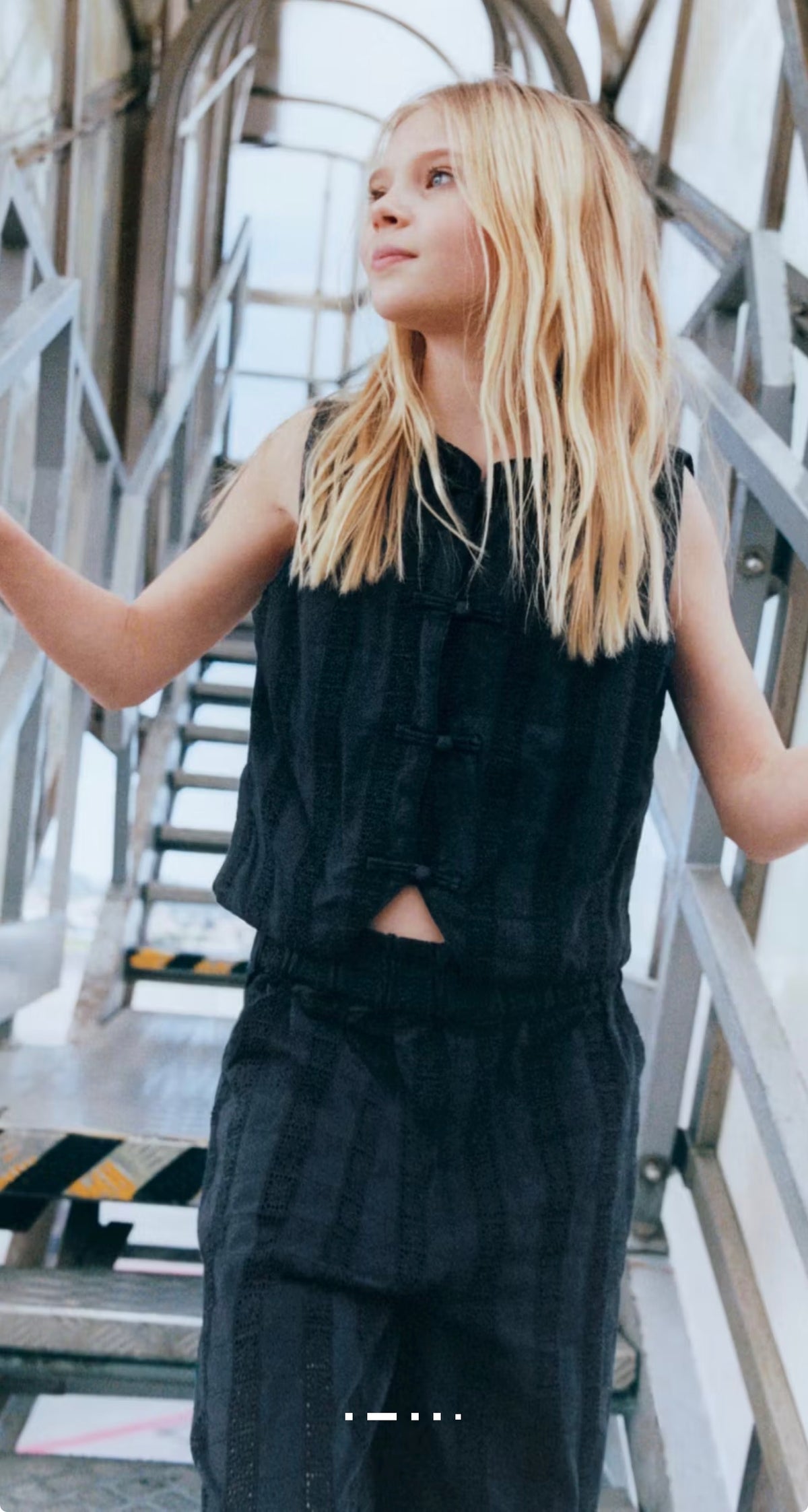MANGO Embroidered Navy Set