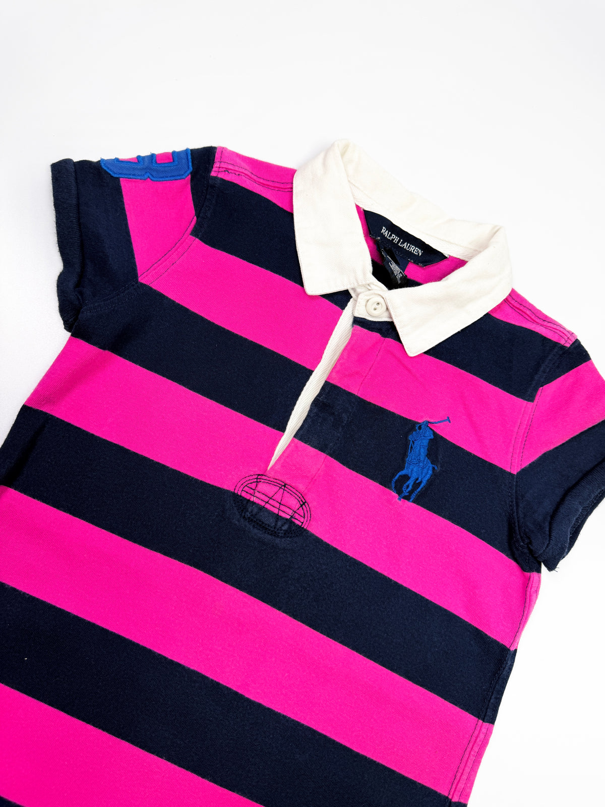 Ralph Lauren Pink & Navy Striped Polo Dress
