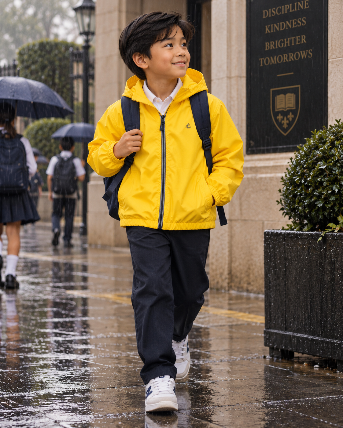 Petit Bateau Yellow Hooded Windbreaker Jacket | Kids