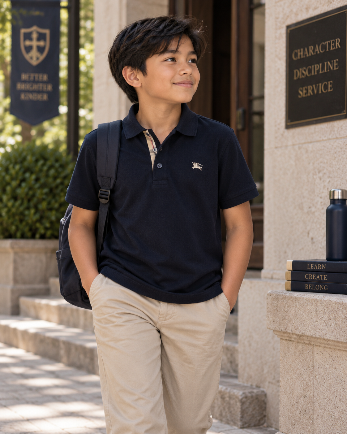 Burberry Kids Black Classic Polo Shirt | Boys