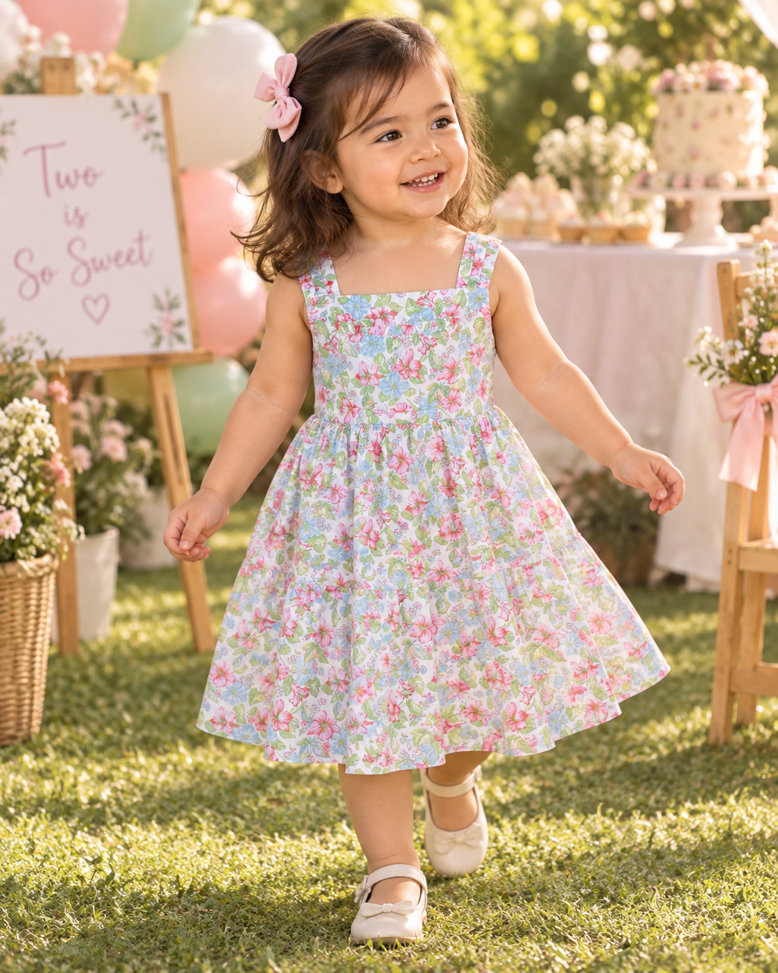 Vintage Old Navy Pastel Floral Smocked Sundress