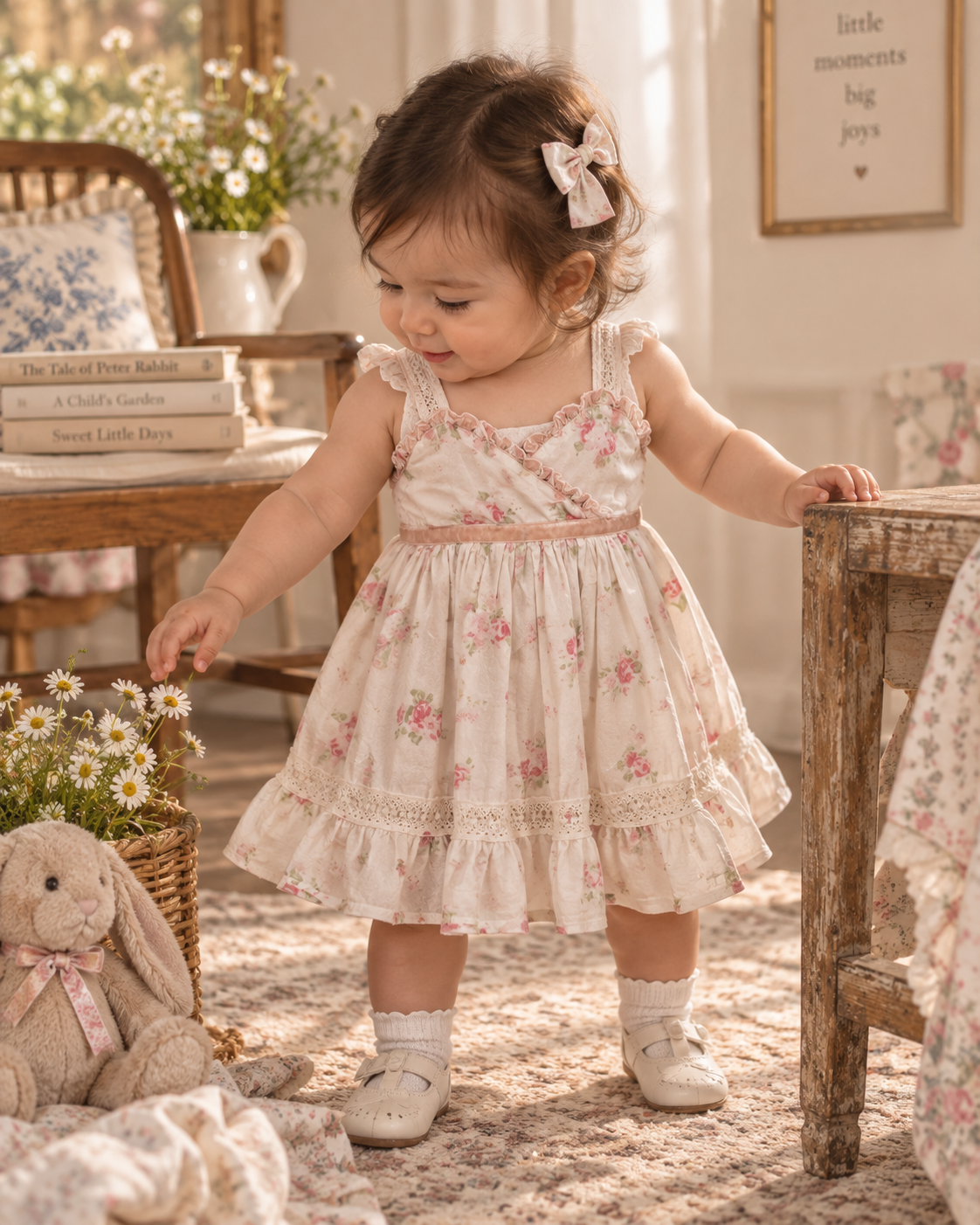 Baby Liliput - Vintage Floral Ruffle Strap Tiered Sundress