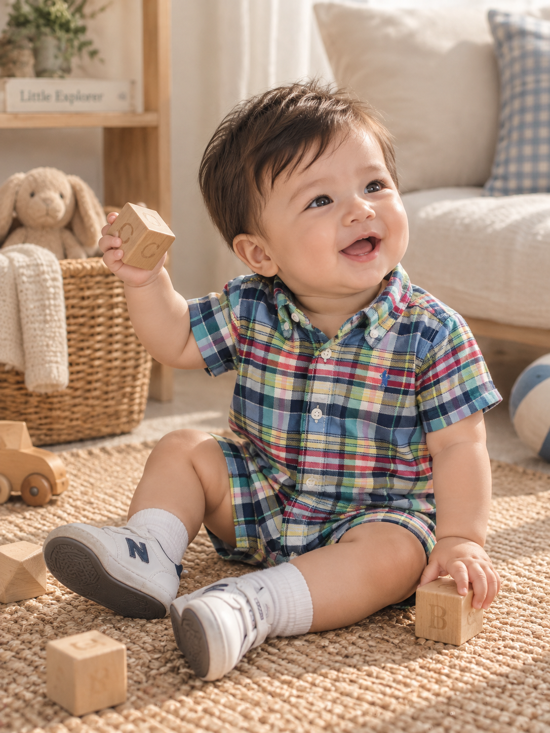 Ralph Lauren Classic Plaid Short Romper