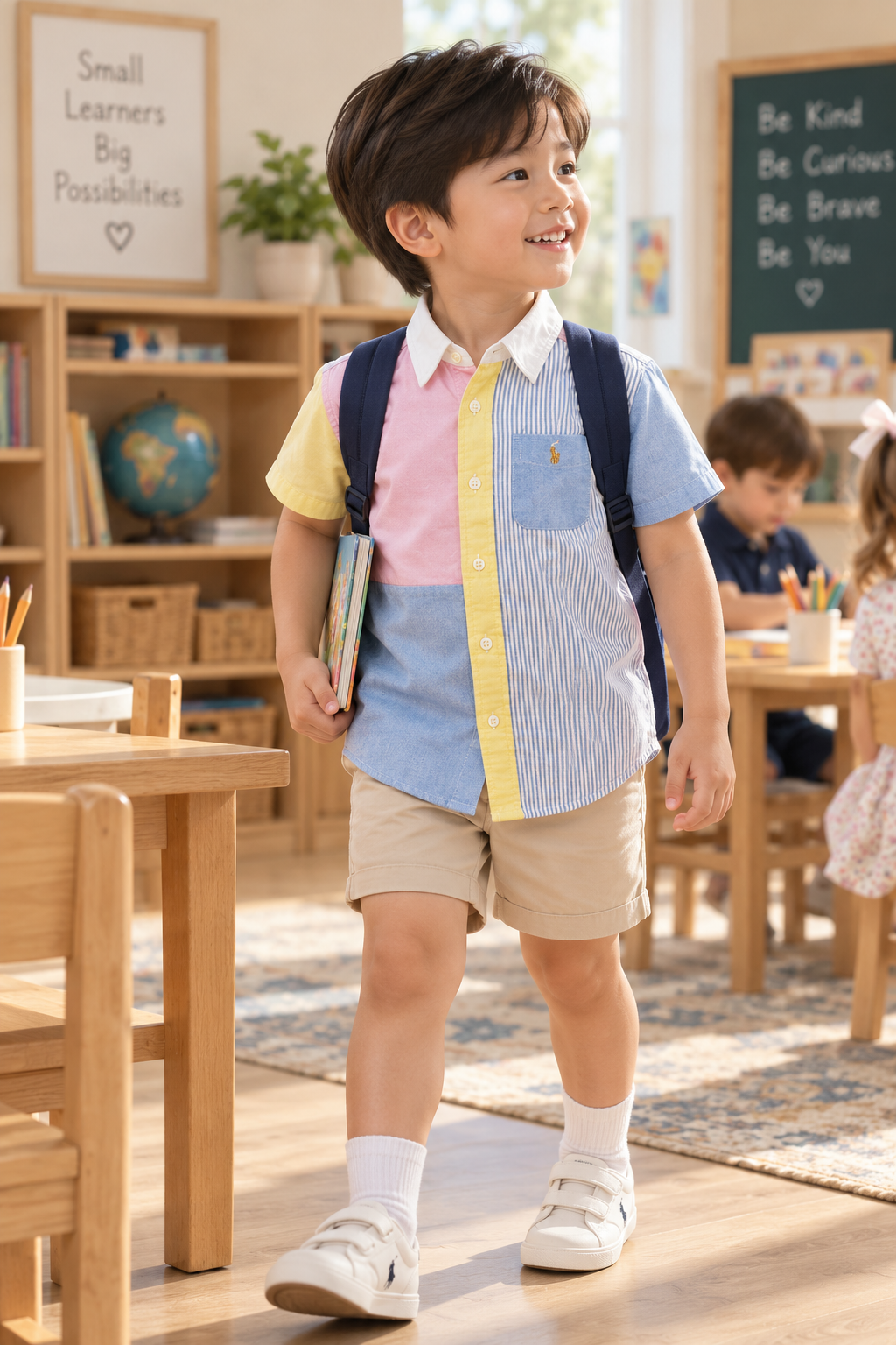 Ralph Lauren Pastel Colorblock Polo Bubble Romper