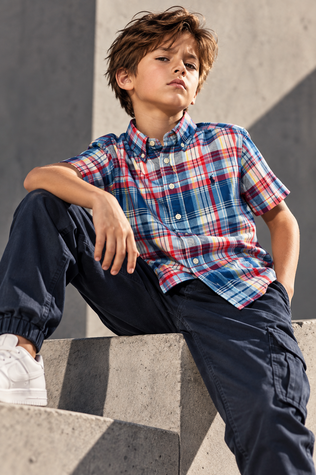 Ralph Lauren Multicolor Plaid Short-Sleeve Button-Down Shirt