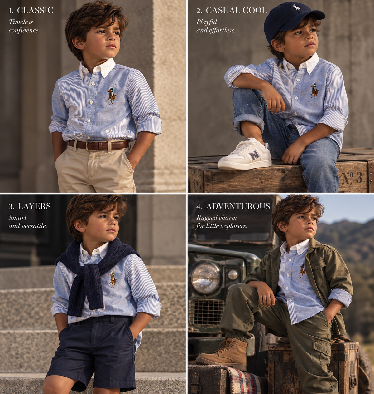 Ralph Lauren Blue & White Colorblock Button-Down Shirt