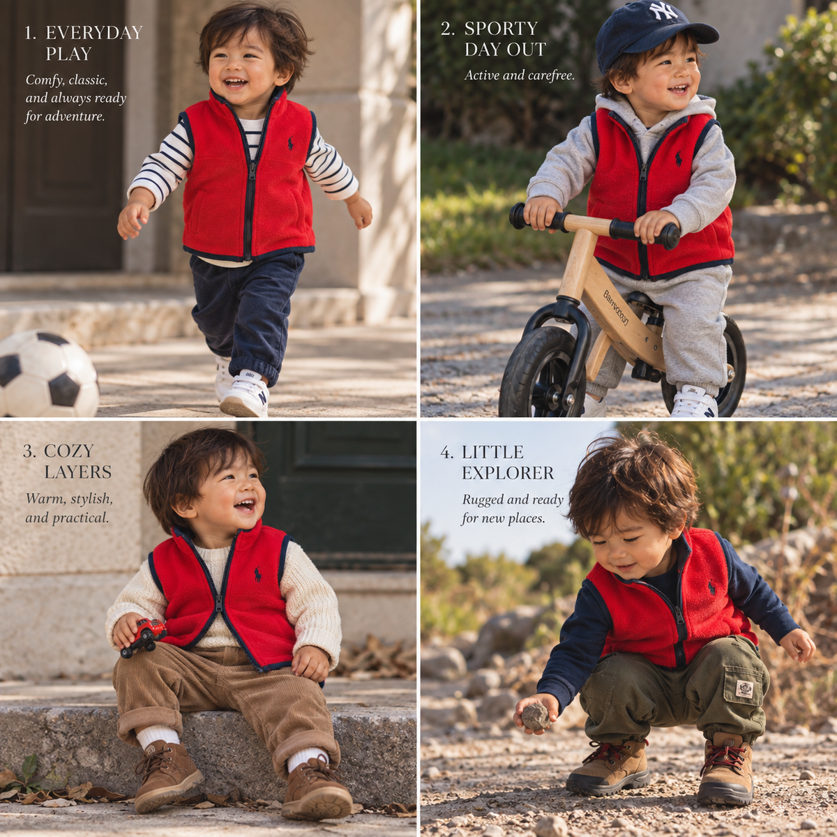 Ralph Lauren Red Fleece Zip-Up Vest