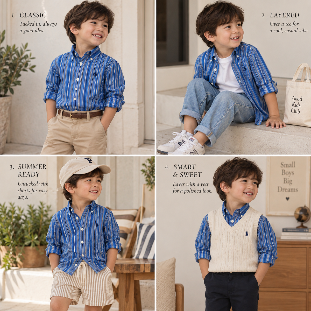 Ralph Lauren Blue Striped Long-Sleeve Button-Down