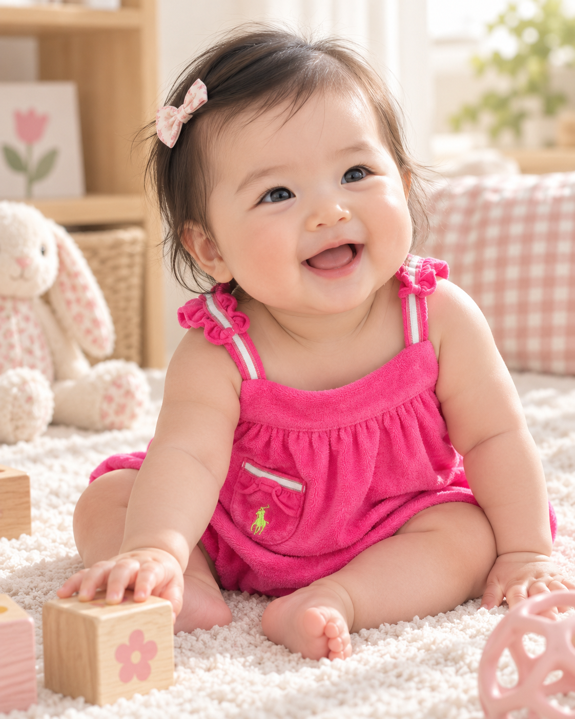 Ralph Lauren Pink Terry Bubble Romper
