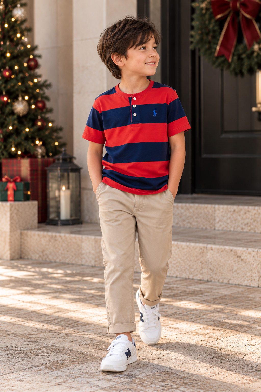 Ralph Lauren Red & Navy Rugby Stripe Tee