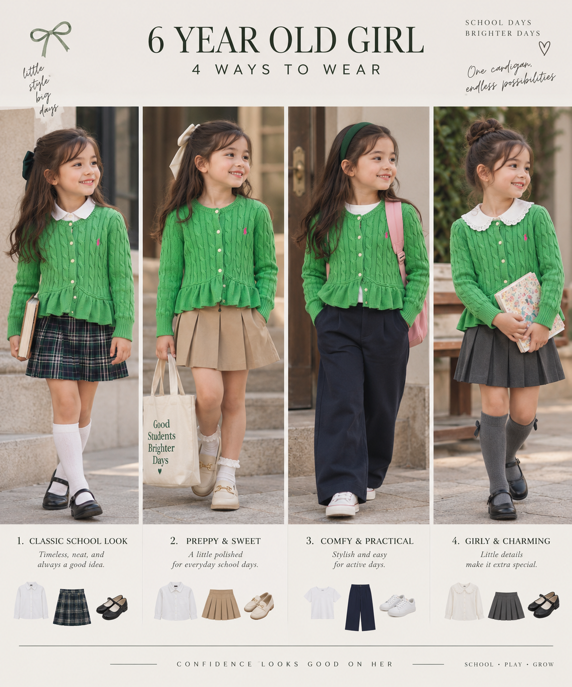 Ralph Lauren Green Cable-Knit Peplum Cardigan