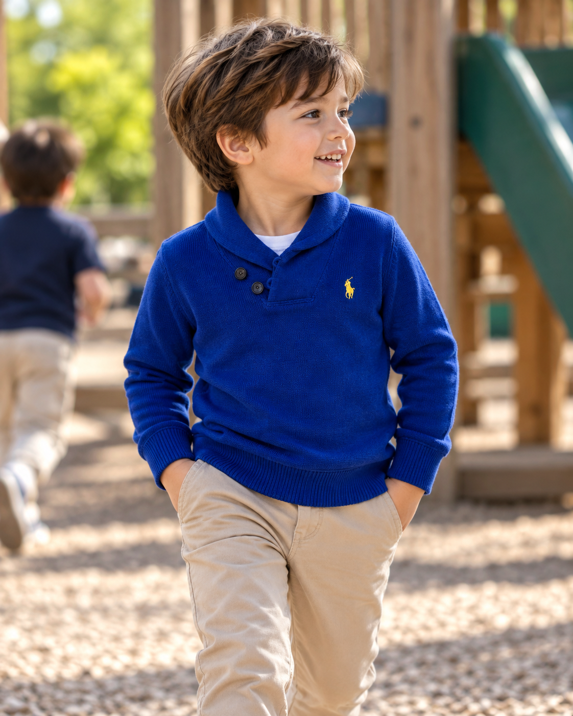 Polo Ralph Lauren Royal Blue Shawl-Collar Pullover | Baby/Kids