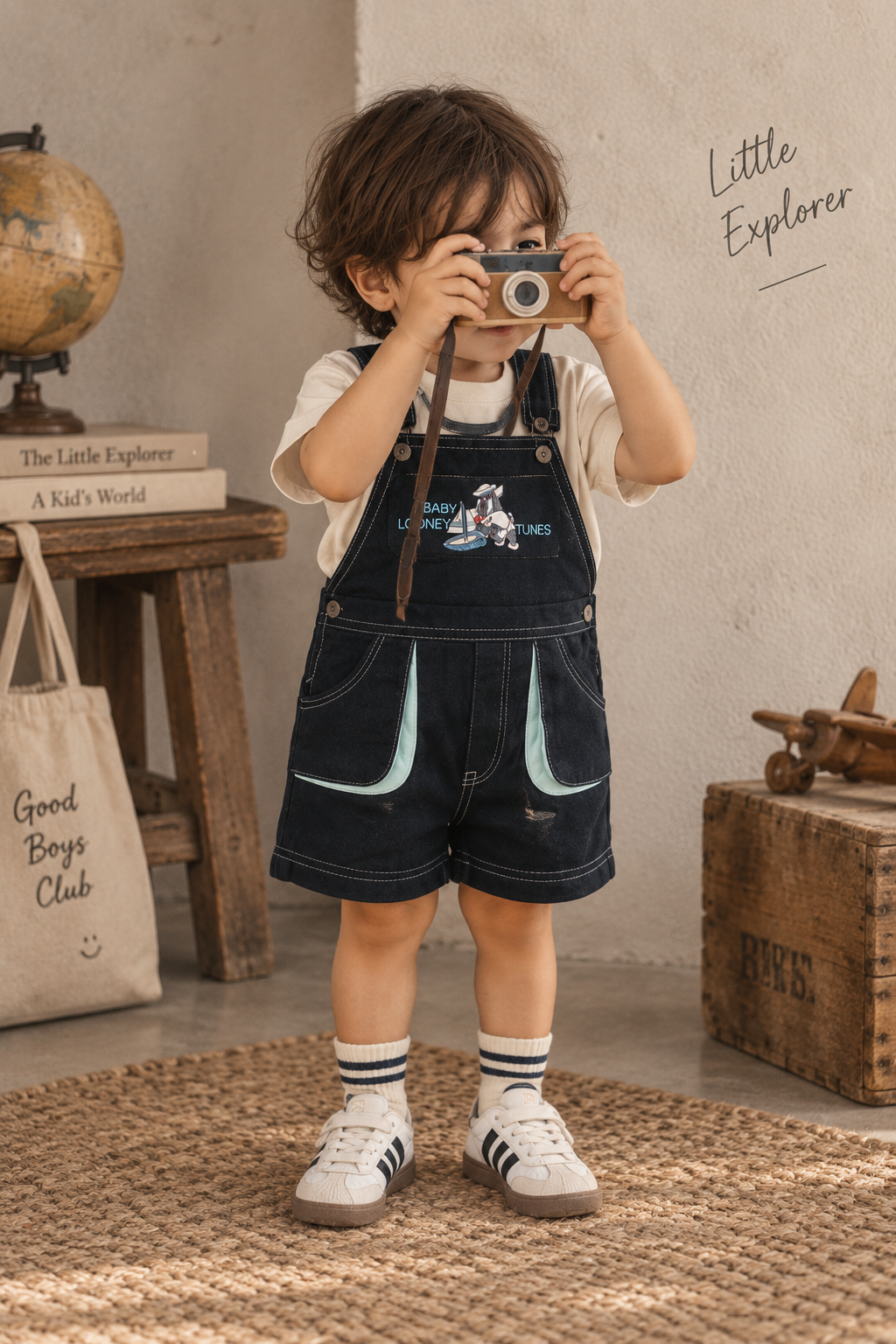 Vintage Baby Looney Tunes Black Overalls