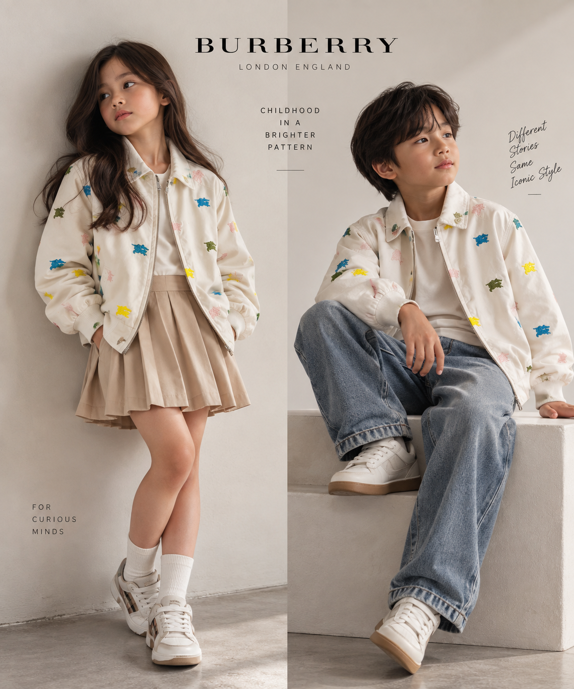 Burberry Kids EKD Embroidered Harrington Jacket
