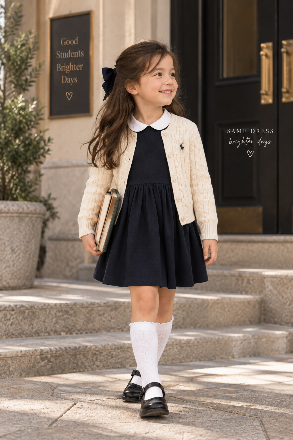 Ralph Lauren Navy Peter Pan Collar Dress
