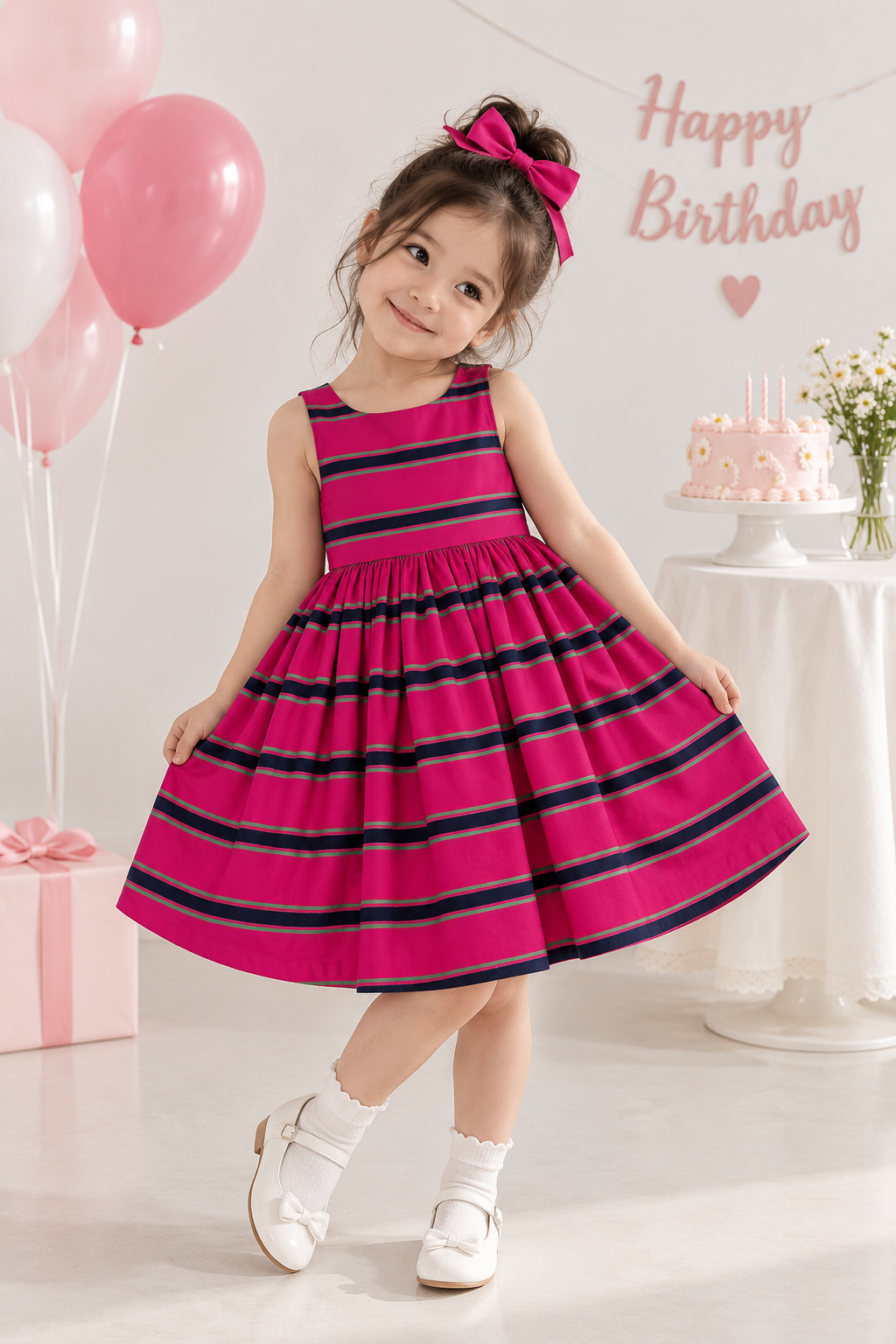 Ralph Lauren Pink Striped Button Dress