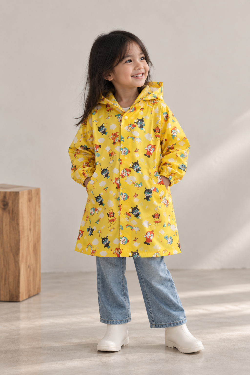 Anpanman Character Raincoat – Yellow
