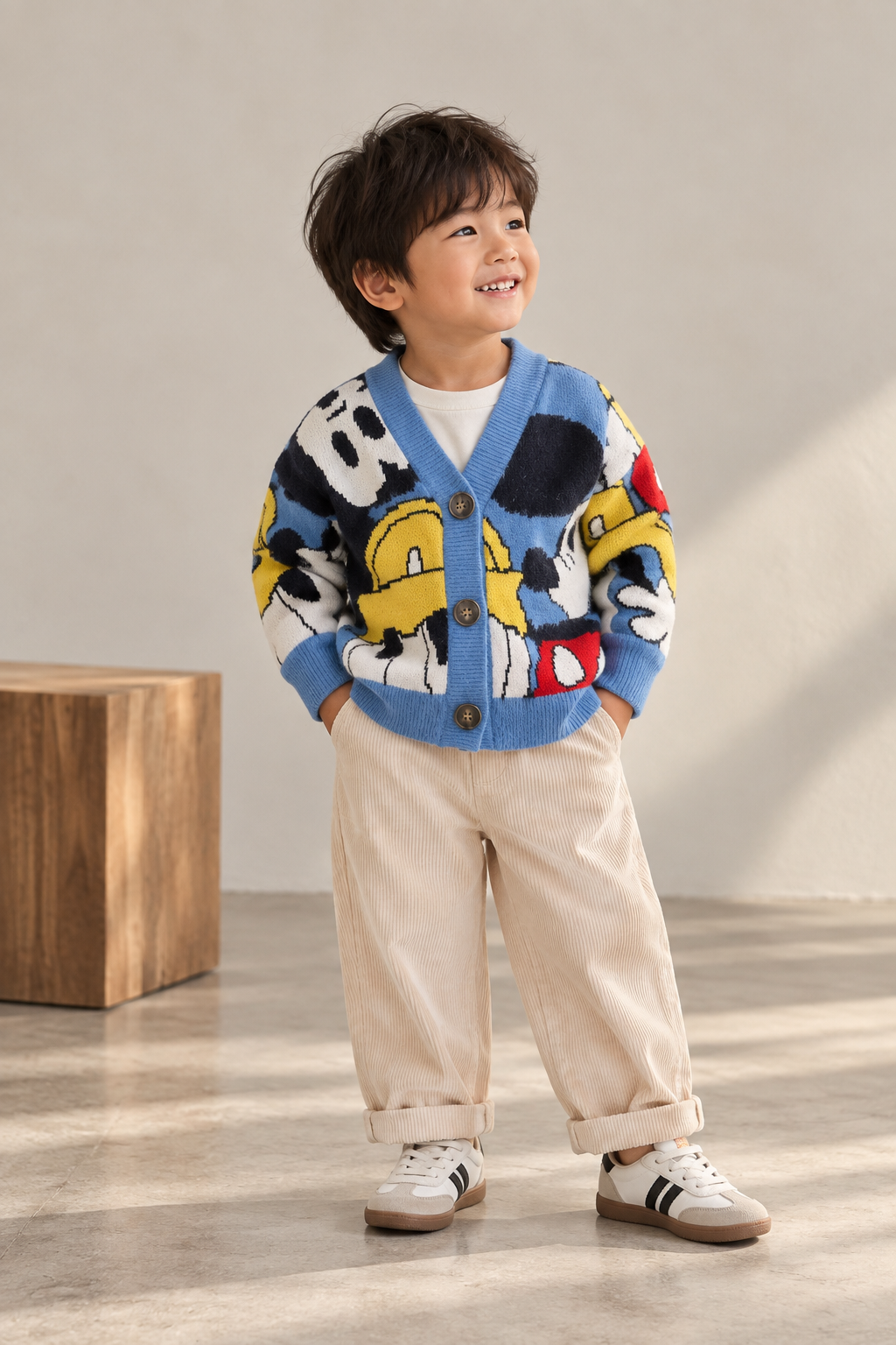 Mickey Mouse Character Knit Cardigan