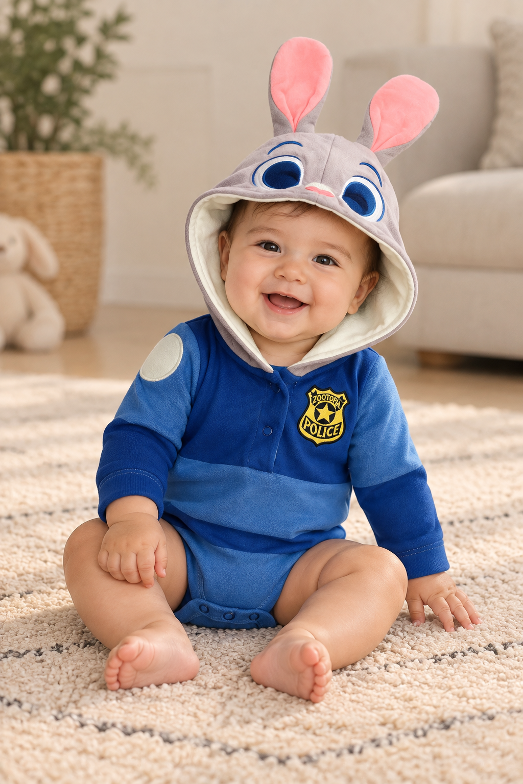 Disney Zootopia Police Hooded Baby Bodysuit