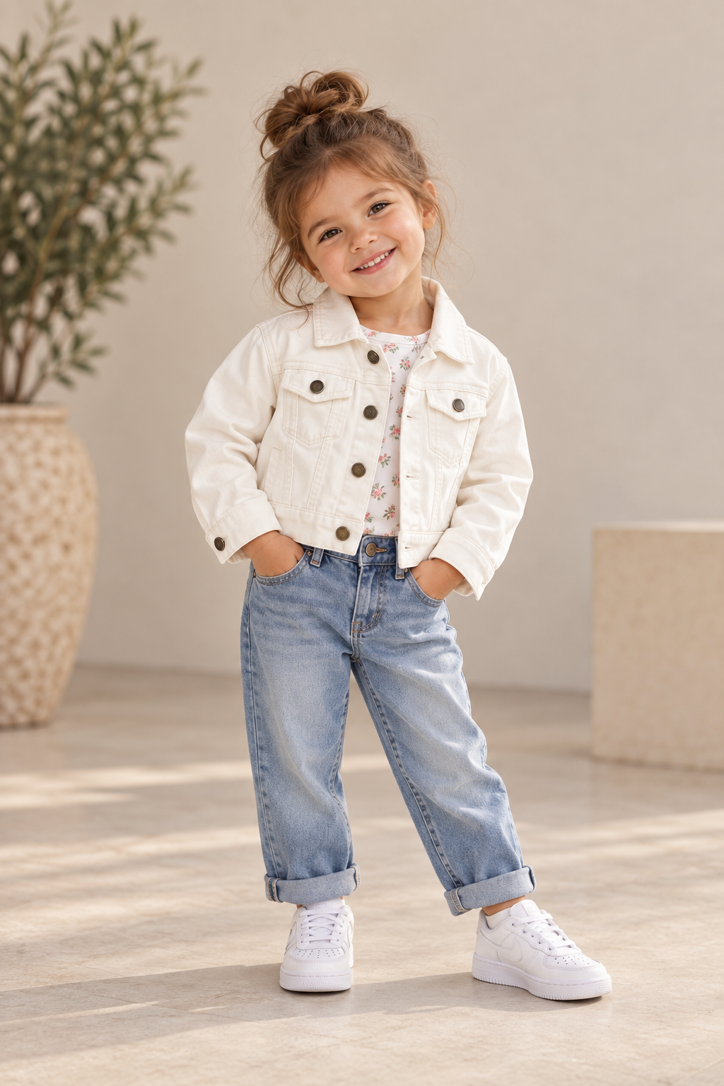 H&M Kids Classic White Denim Jacket