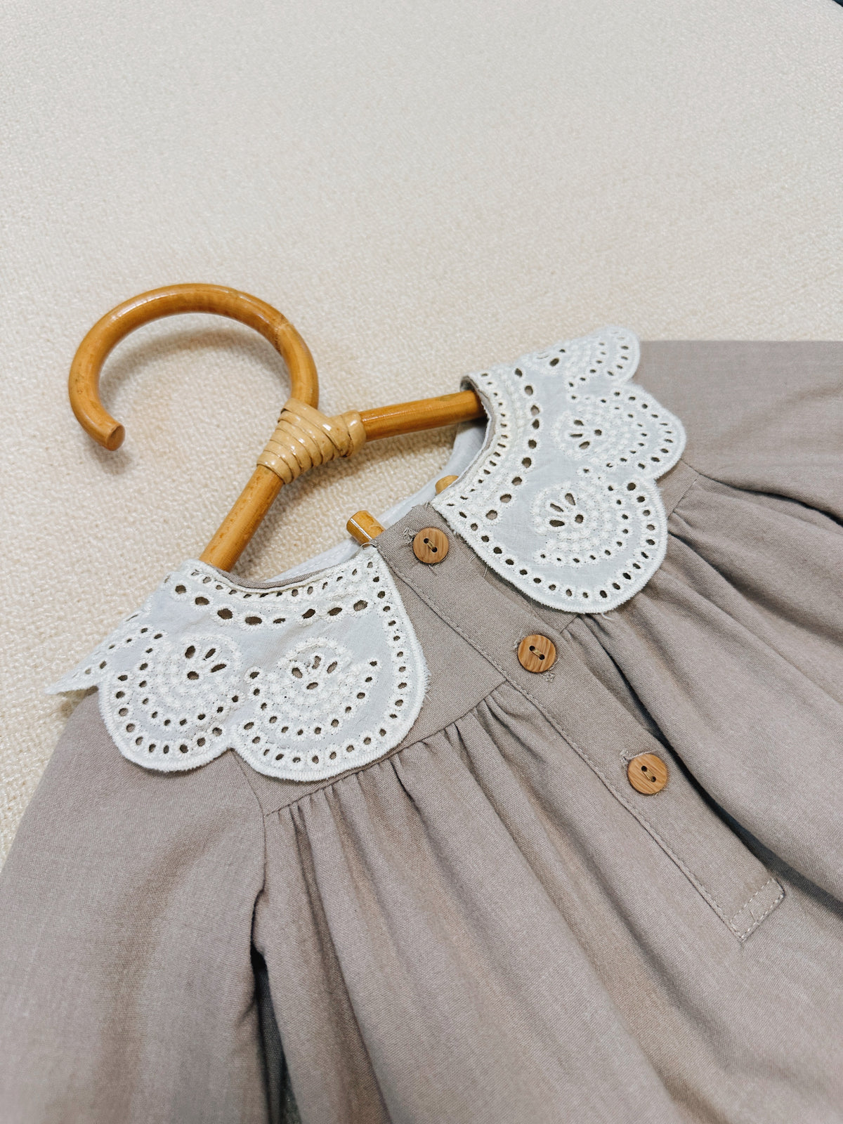 Cupcakes & Cashmere Ivory Eyelet Collar Romper