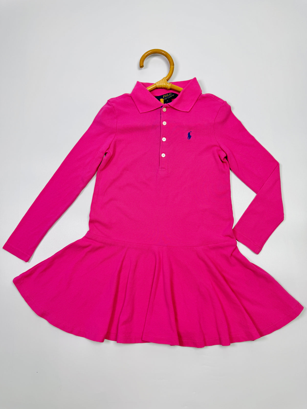 Ralph Lauren Hot Pink Long-Sleeve Polo Dress