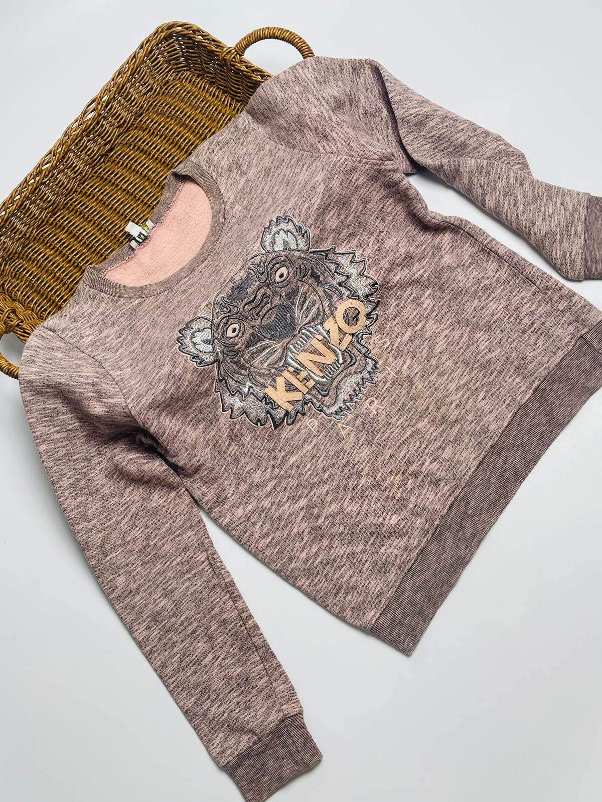 Kenzo Kids Tiger Embroidered Sweatshirt | Pink-Mauve