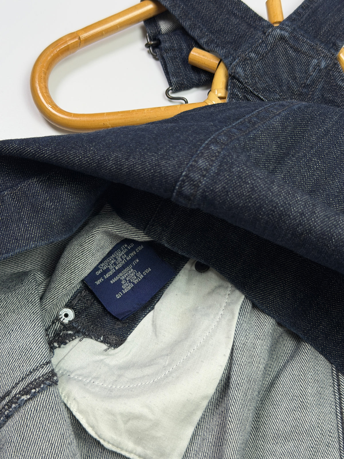 Ralph Lauren Dark Denim Overall Skirt with Crest Detail