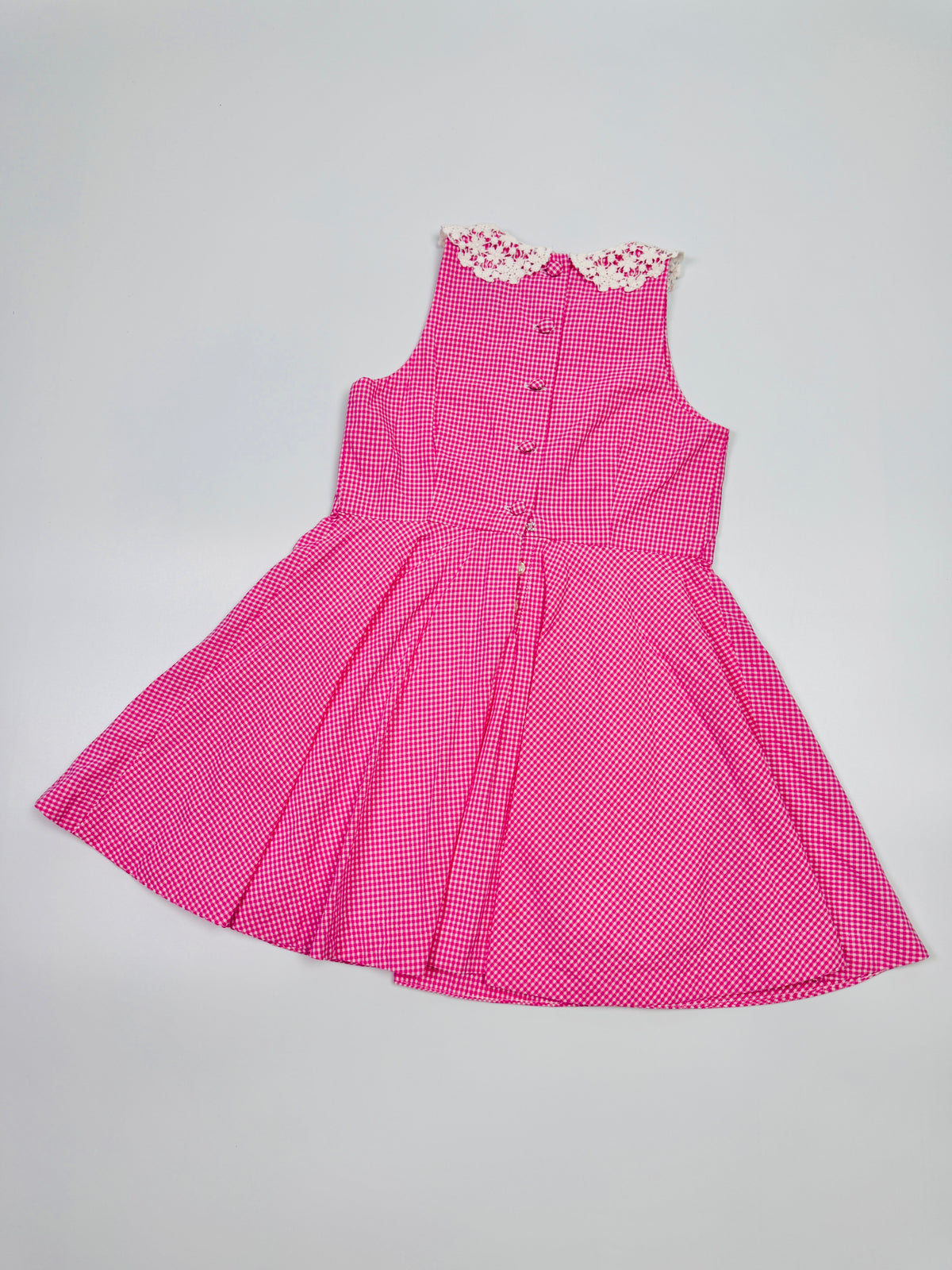 Polo Ralph Lauren Pink Gingham Dress with Lace Collar