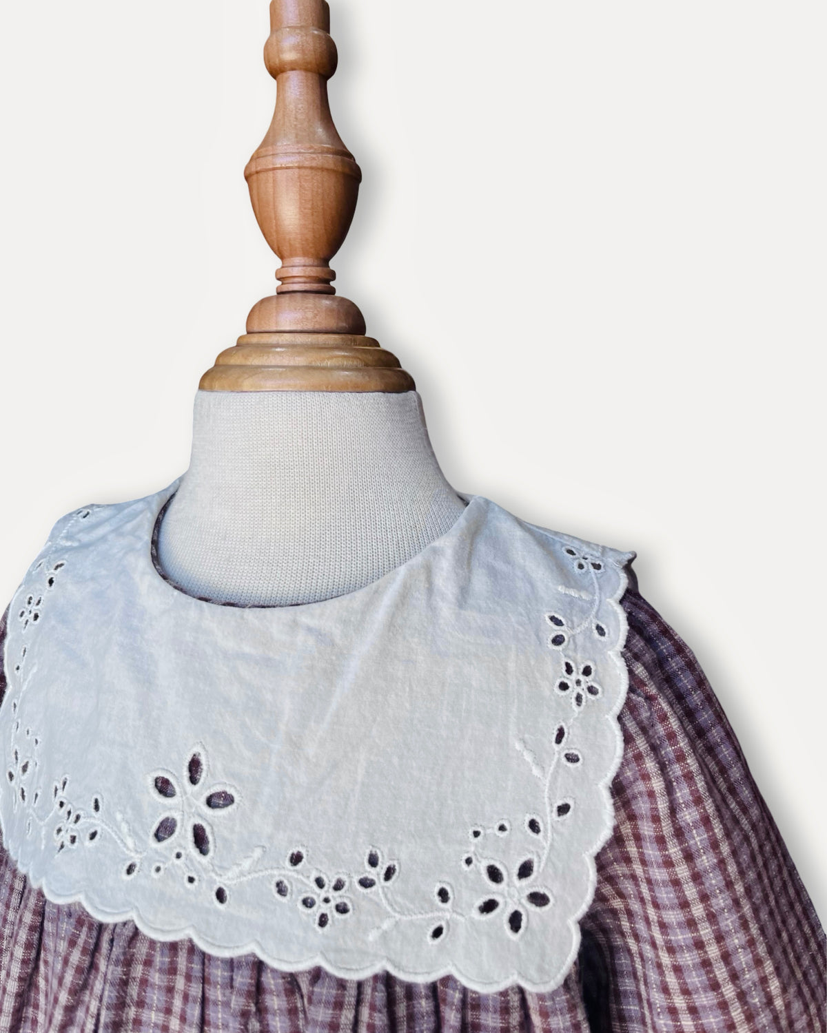 Vintage Purple Plaid Eyelet Collar Dress - Susu & Cra