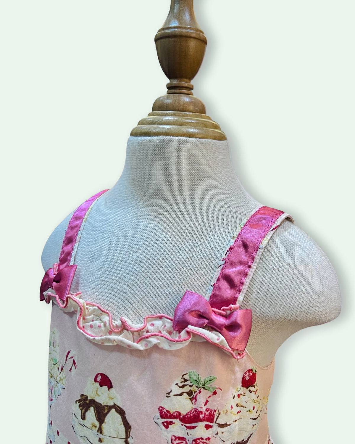 SHIRLEY TEMPLE Sweet Pink Dessert Print Ruffle Strap Dress