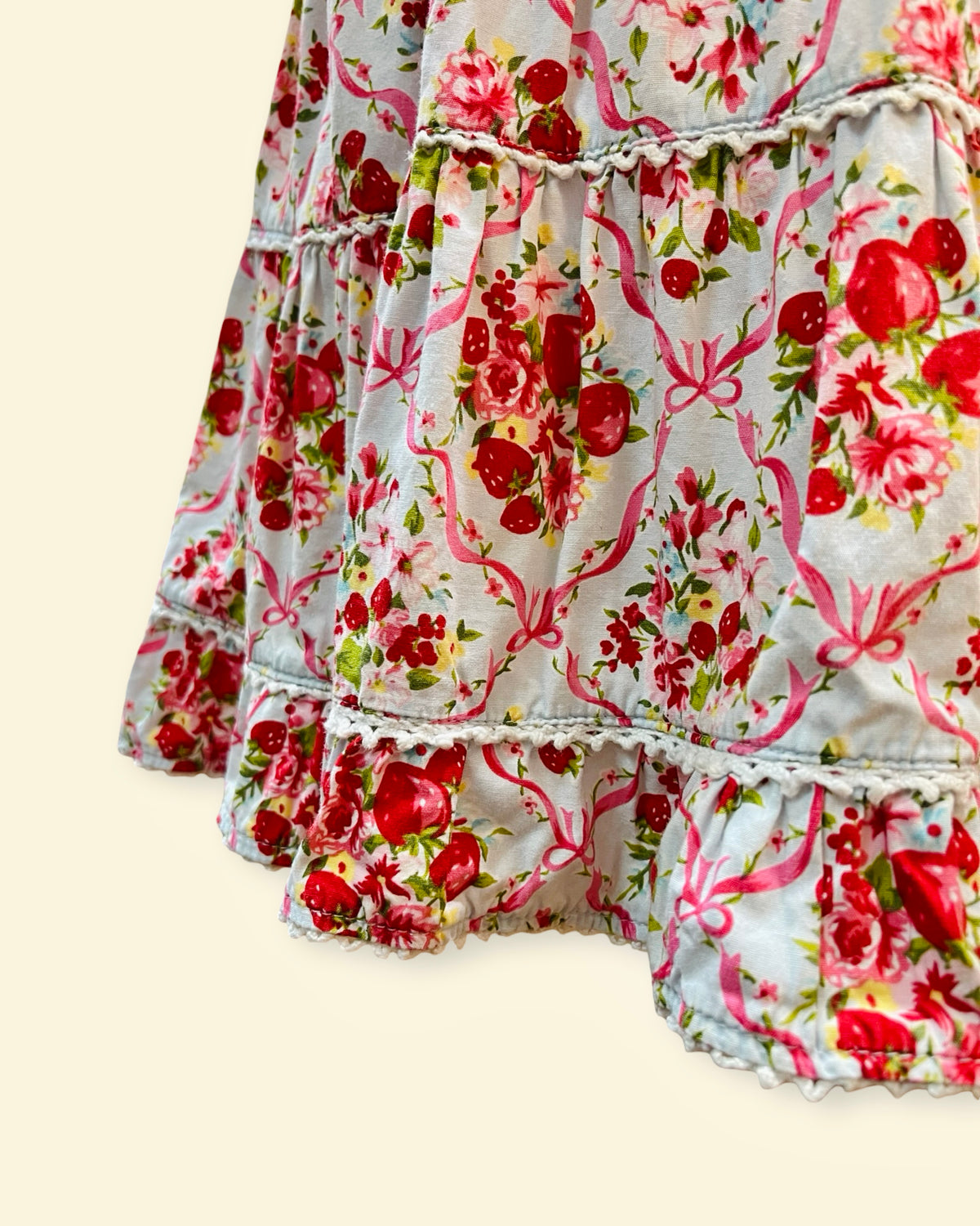 Vintage Floral Ruffle Collar Smocked Dress