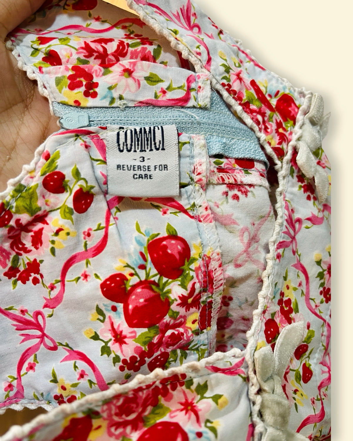 Vintage Floral Ruffle Collar Smocked Dress