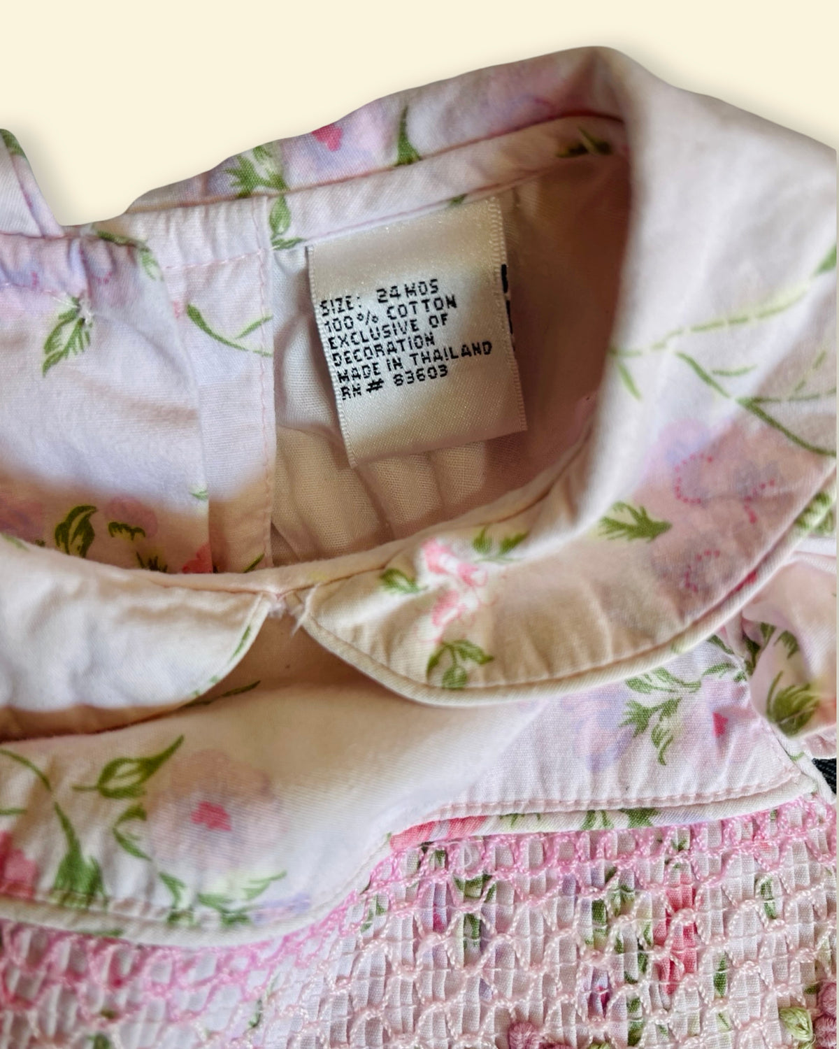 Laura Ashley - Vintage Pastel Floral Smocked Waist Dress