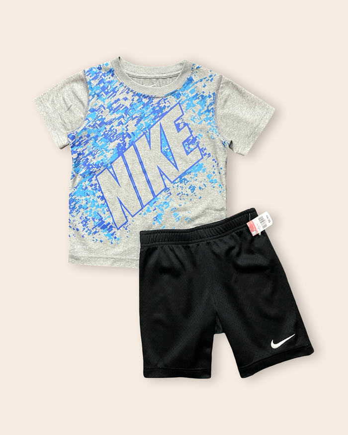 Nike Sporty graphic tee & shorts set