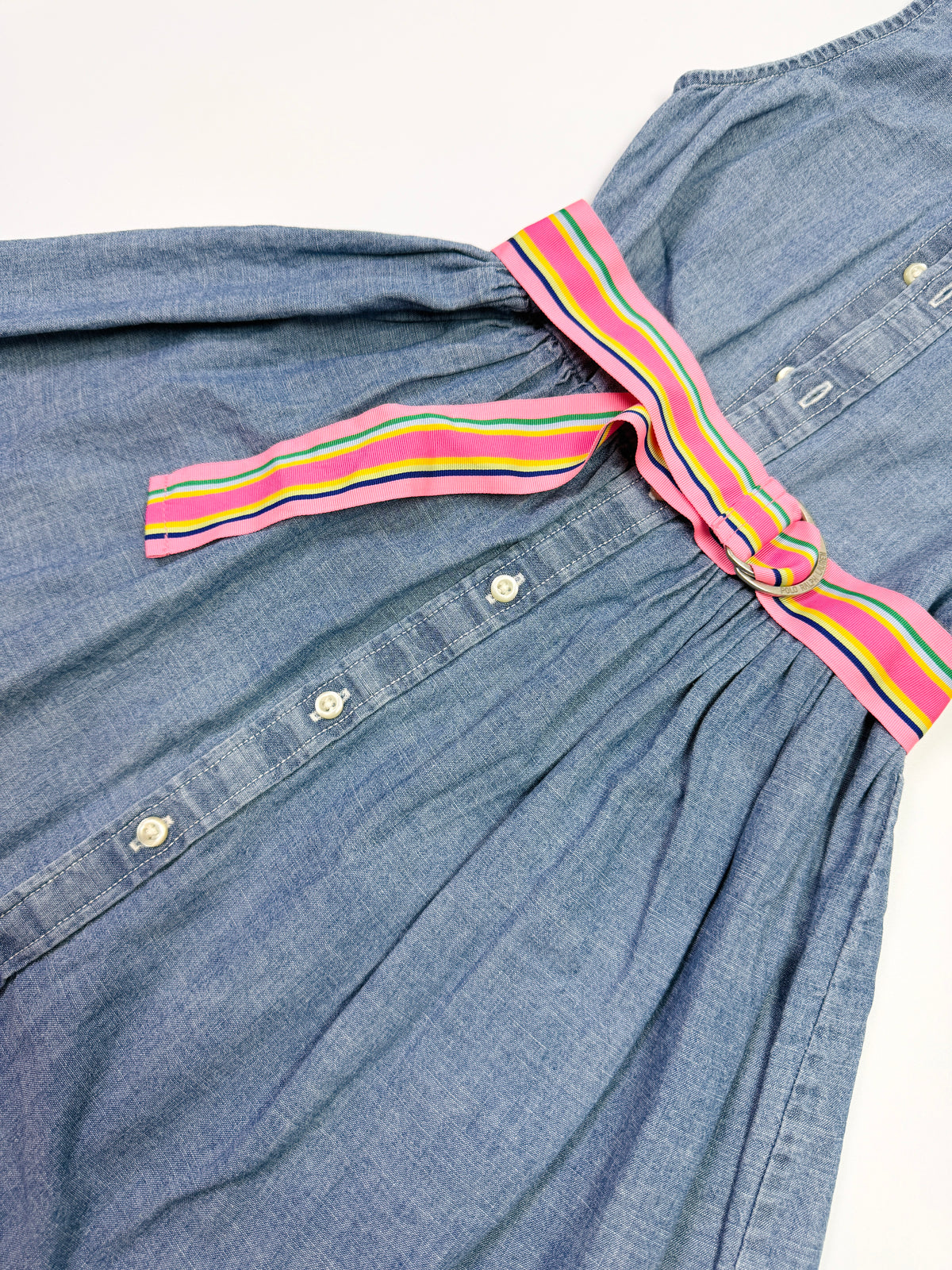 Ralph Lauren Denim Shirt Dress with Rainbow Belt