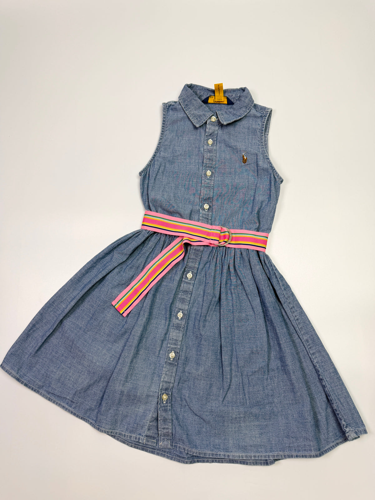 Ralph Lauren Denim Shirt Dress with Rainbow Belt