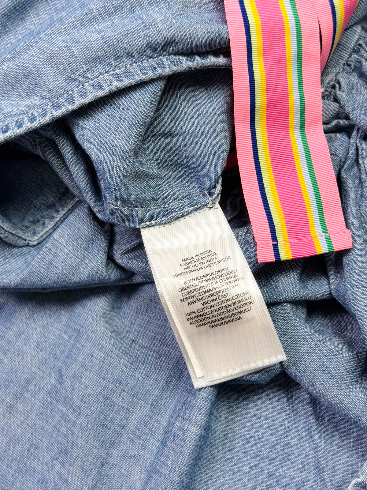 Ralph Lauren Denim Shirt Dress with Rainbow Belt
