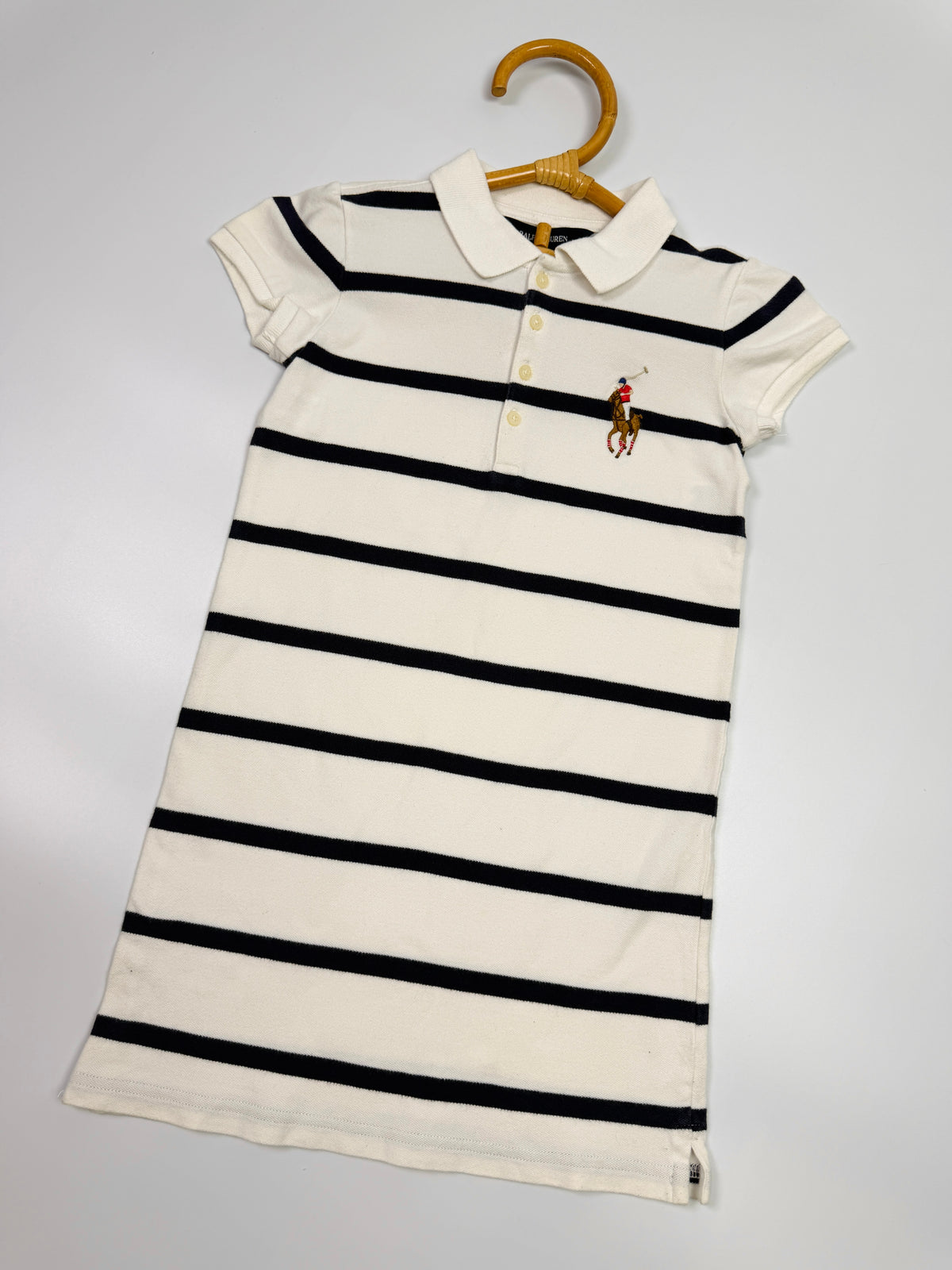 Ralph Lauren Cream & Navy Stripe Polo Dress