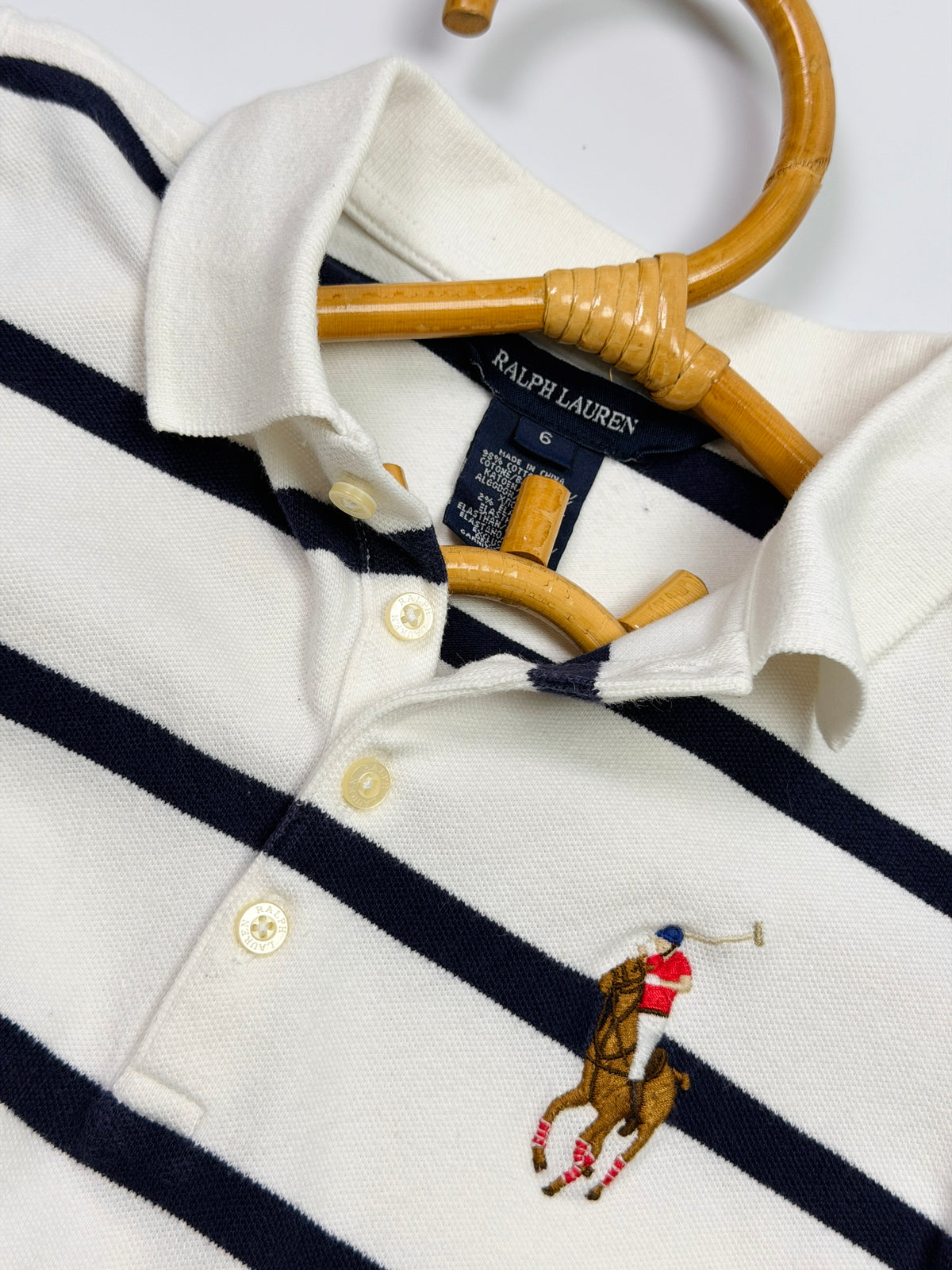 Ralph Lauren Cream & Navy Stripe Polo Dress