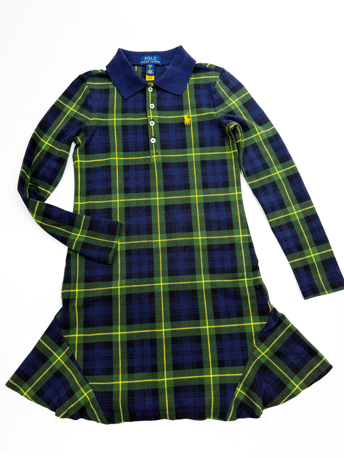 Ralph Lauren Navy & Green Plaid Polo Dress