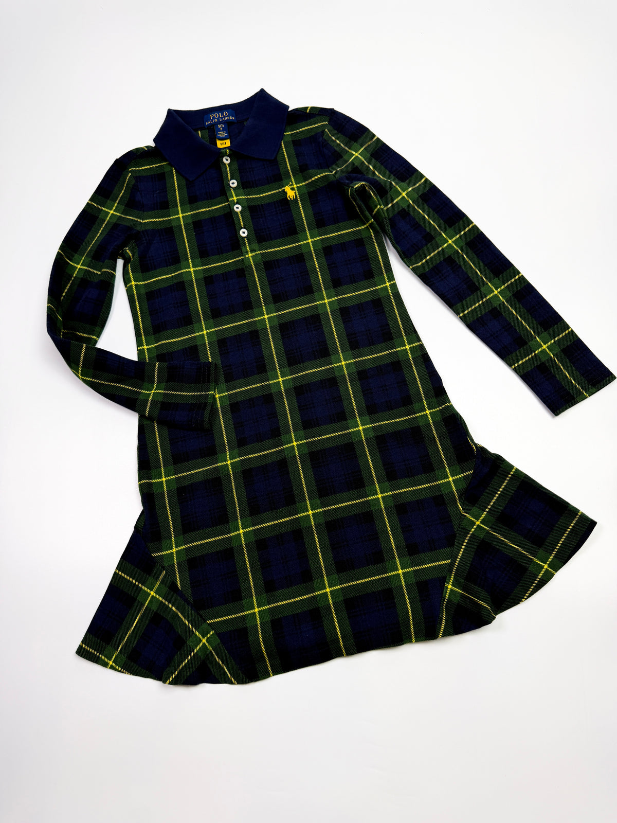 Ralph Lauren Navy & Green Plaid Polo Dress